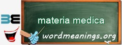 WordMeaning blackboard for materia medica